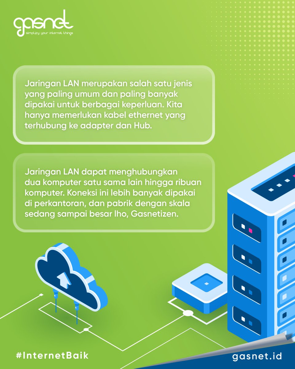 Gasnetid's tweet photo. Siapa nih yang sering banget denger istilah LAN tapi masih belum paham, apa ya LAN itu? Yuk, simak info di atas! 🙌🏼

Beralih ke #InternetBaik Gasnet!

#Gasnet #InternetDedicated #InternetBroadband #InternetKantor #InternetCepat https://t.co/rLScPXKNL6