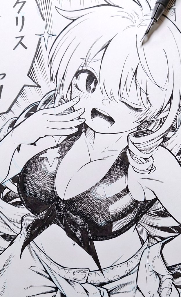 #今月描いた絵を晒そう 今月は偉大な作家様の絵をたくさん描けました。自分の作品には無いデザインや雰囲気を楽しく学ぶことが出来ると改めて感じました。でも勉強のためと言うよりは描きたいキャラを発見したら今後も描いていこうと思います。来月はツヤベタの練習が出来ればなと。黒髪のキャラか‥