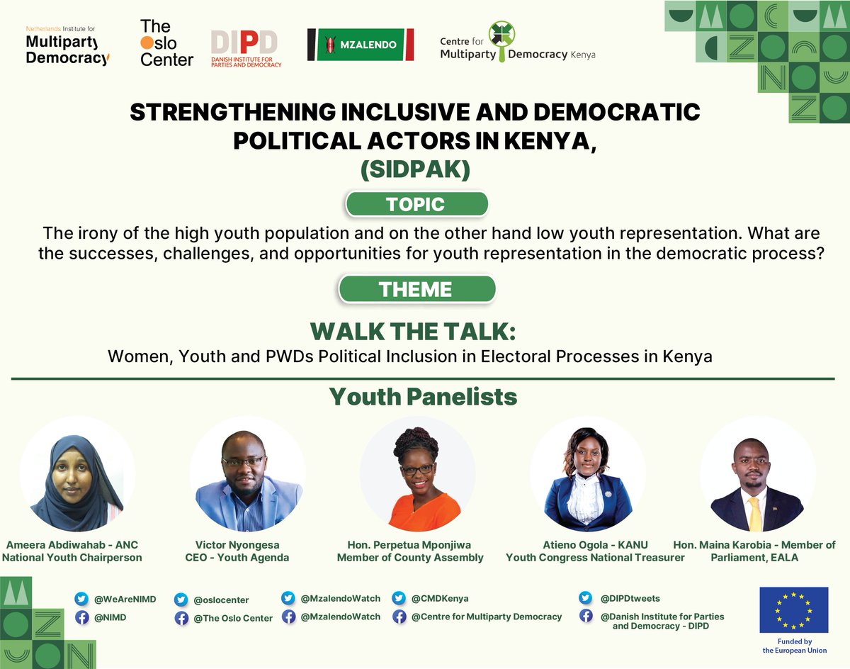 On 3rd May, we will launch a #report on women, youth &amp; PWDs' political inclusion in the Electoral process. A Discussion on the challenges facing PWDs towards their participation &amp; representation in the democratic process. 
#inclusivitymatters #Sidpakpartners #fundedbyEU
