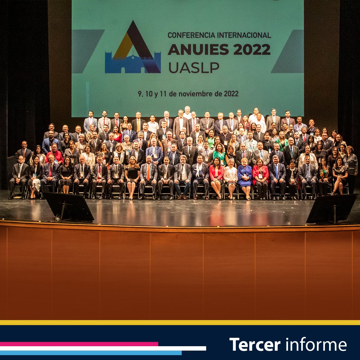 LaUASLP's tweet photo. 🟨 La #UASLP es sede de la VIII Conferencia Internacional ANUIES 2022, que refrenda el liderazgo nacional del rector @ZermenoDr
El evento reúne a rectores y representantes de 207 instituciones que integran la @ANUIES
#InformeUASLP 🦅
https://t.co/Cees5HUwrv https://t.co/cctGwxGiWB