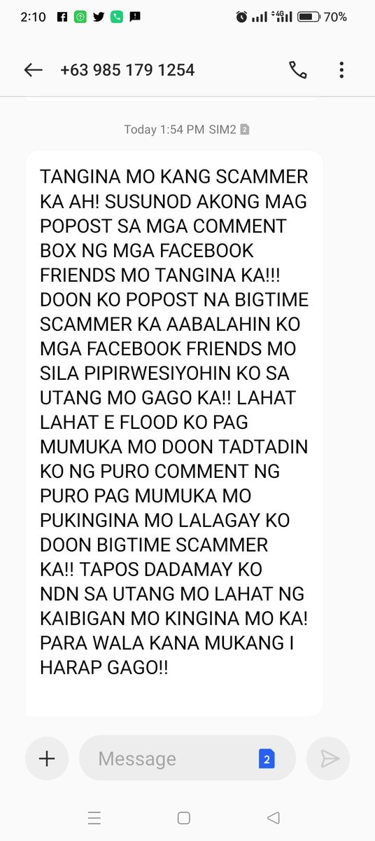 vibesAteMei's tweet photo. #FightOnlineLoanSharks
#NoToUnfairDebtCollectionPractices
wala kau karapatan manlait ng kapwa . #AbusiveOla https://t.co/4FMkz3H762