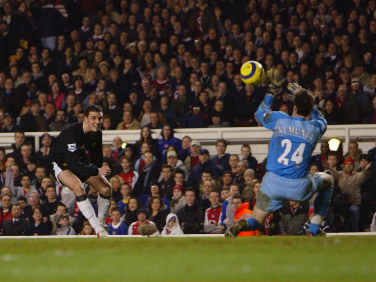 TathraRed's tweet image. John O’Shea is 42 today. From nut-megging Luis Figo, to a chip of Cantona-esque proportions at Highbury and a last minute winner at Anfield, even a stint in goal (we won’t mention the shot at West Ham that went out for a throw 🤫) never a dull moment with Johno 🇾🇪🇾🇪🇾🇪