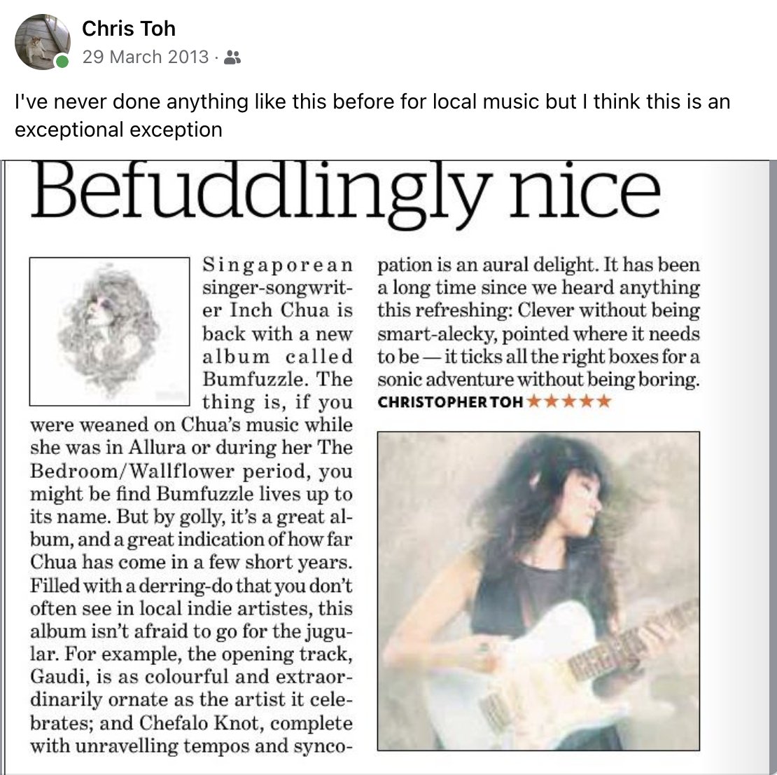 inchchua's tweet photo. so it's been 10 years since the release of #bumfuzzle. and i'm just absolutely humbled and amused by two music critics doing a song by song review on #lioncityrock podcast. so let's go track by track down memory lane too.
https://t.co/d03SzNtiab https://t.co/IoANLvJ0Ed