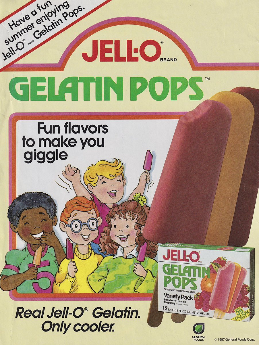 RetroNewsNow on Twitter "1987 Retro Ad — JellO Gelatin Pops"