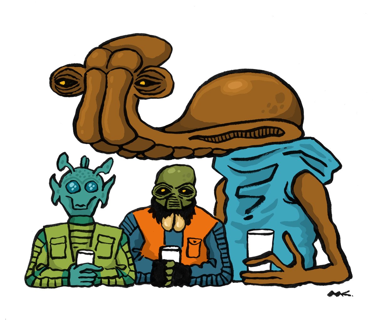 「Classic Cantina Aliens」|川原瑞丸のイラスト