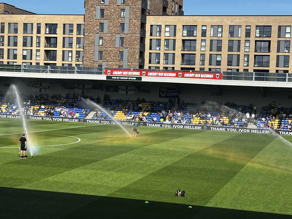 Alexgroundhop's tweet photo. Loved our day at @AFCWimbledon v @TranmereRovers 
Great weather, great people, loved the new ground 
All round a great day out 91/92 1 to go but that will probably have to wait until next season! https://t.co/kdUFV7p2rN