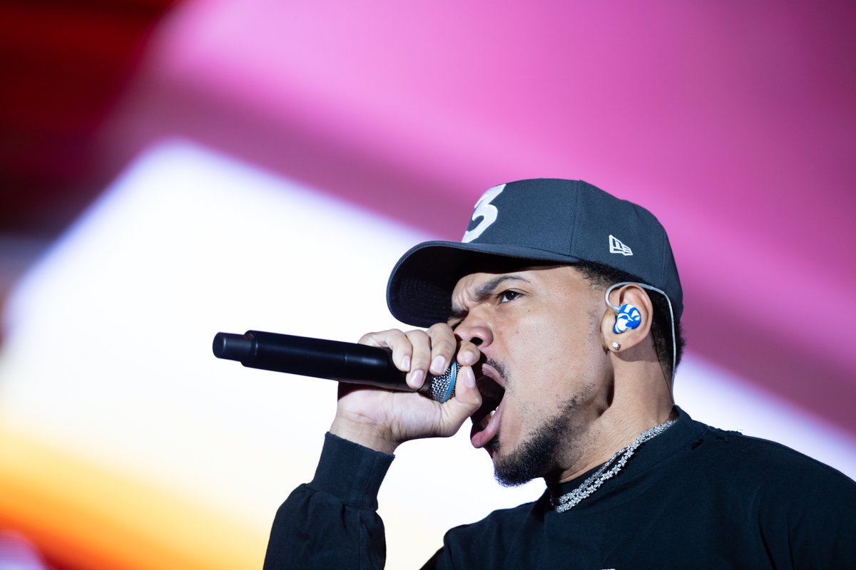 OUDaily's tweet photo. Chance the Rapper headlined Fill the Stadium in Norman on Saturday night. Check out our best images of the concert:

https://t.co/hasO4dQoER https://t.co/wwiSfVmhZn