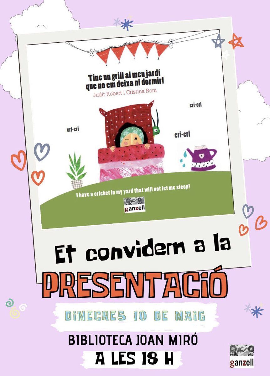ganzellcat's tweet photo. Properes presentacions del llibre “Tinc un grill al meu jardí que no em deixa ni dormir” @JuditRobert @RomClariana a #Reus i #Mont_roig. 
📚I fins el dia 5 de maig a les 23:59 podeu aconseguir el llibre de franc aquí: 
https://t.co/RuHr6yzXbw https://t.co/zBxaIoEIYg