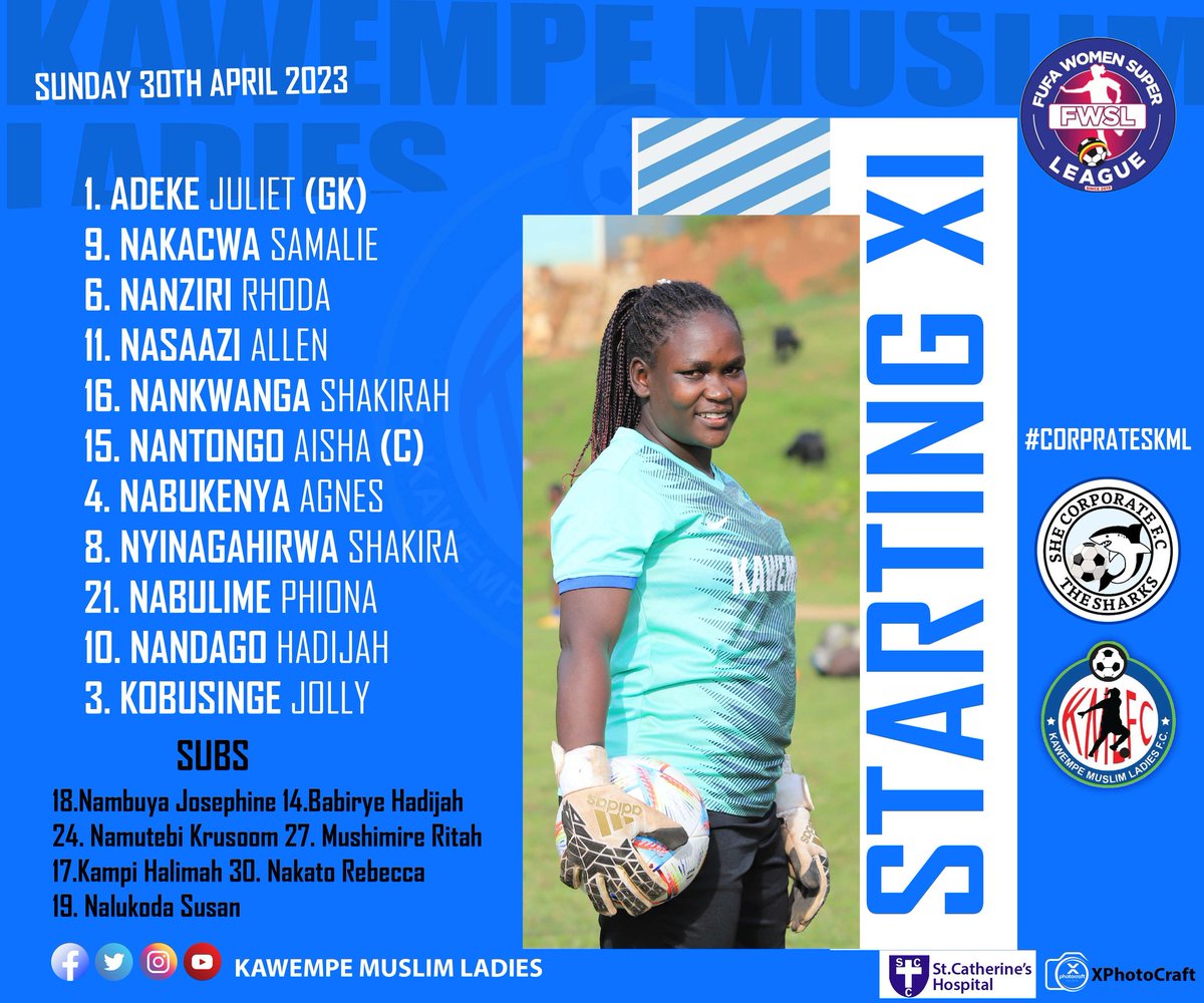 JjuukoJoel's tweet photo. #WomenFootballWeekend
#FWSL
@SheCorporateFC π @KawempeClub
#WeAreTheValleyWarriors
@FUFAWSL
@fufatv1
@AhmedMarsha
@ssaka_s
@FUFARadio
@FUFAWomen
@XphotocraftM https://t.co/VYQwOVP4eE