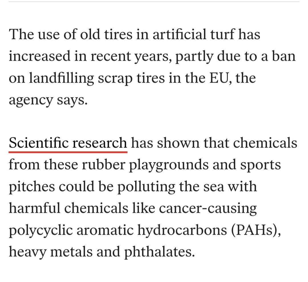 PerErikSchulze's tweet photo. Thanks, car industry lobby, for pointing out that the main reason we should use shredded tyre rubber granules on soccer pitches for kids and sporty people all around Europe is for you to get rid of your toxic car tyre waste
#microplastic #artificialturfs
https://t.co/rmuUXQAIn0 https://t.co/FosSRERC3l