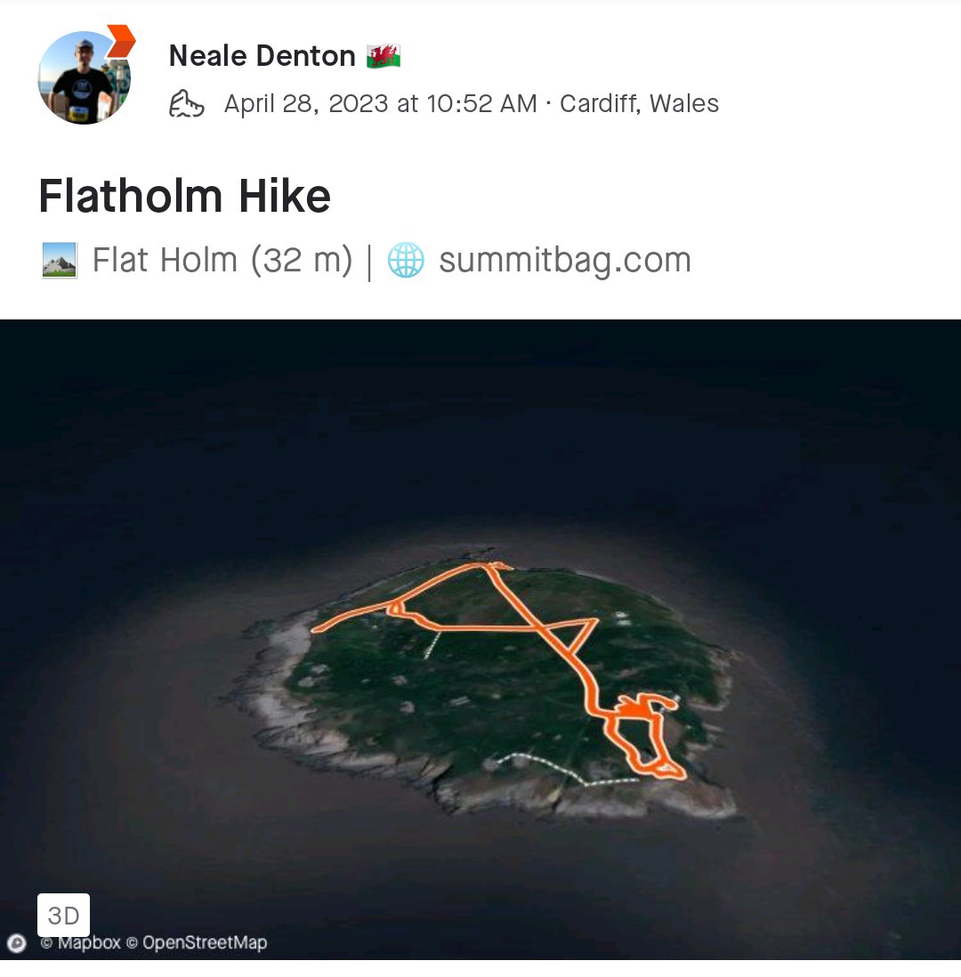 Neale_Denton's tweet photo. @Atonement666 Excellent idea. I didn't notice a trig but I ticked off Flat Holm on Friday from this list of 6 Cardiff peaks. https://t.co/LMlCJkzvFM https://t.co/rU09r7DTNA