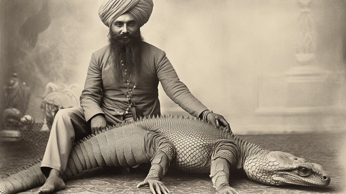baghardh's tweet photo. Singhs with some of the Ancient reptiles of Punjab, ਰੀਂਗਣ ਵਾਲੇ ਜੀਵ. https://t.co/xIiLiN7PeG