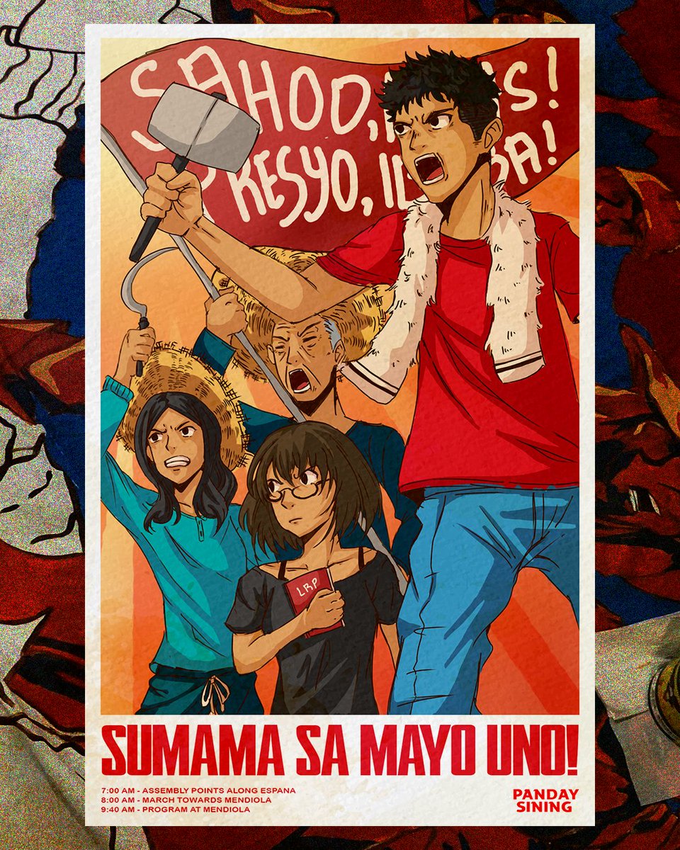 PandaySiningPH's tweet photo. KABATAANG ARTISTA, SUMAMA SA MAYO UNO! SAMA-SAMA NATING IPAGLABAN ANG SAHOD, TRABAHO AT KARAPATAN! 

Sa pandaigdigang araw ng paggawa, kasama ang malawak na hanay ng mga kabataang artista upang ibayong ipagtagumpay ang mga demokratikong kahilingan ng masang anakpawis! https://t.co/CoNecmTkIA