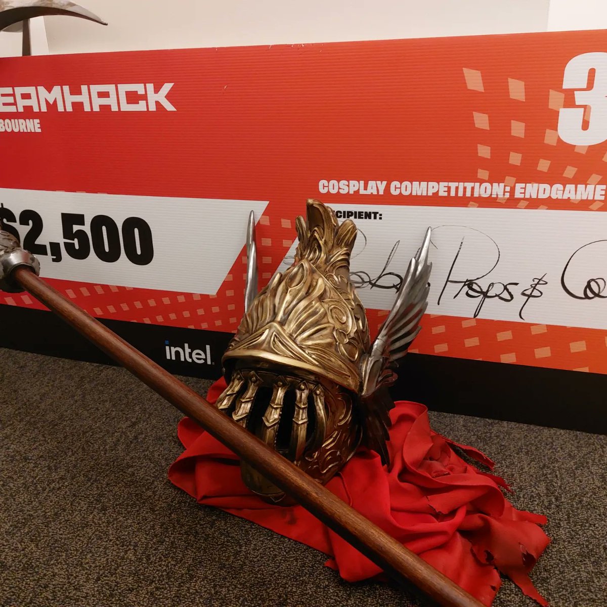 robbpropcosplay's tweet photo. Had such an amazing time this weekend at @DreamHack Melbourne, and so happy to have placed in the comp! Congrats to @Zaphrice and @Misstwisteddd for taking 1st and 2nd, and massive thanks to the @DHCosplay team for putting on such a good show! https://t.co/i579iSs8rl