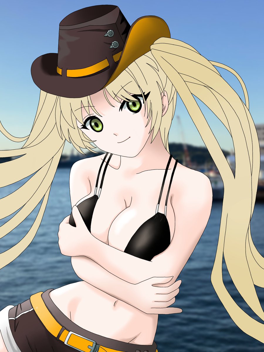 「髪以外は終わったです。 #アズールレーン #アズレン #ホーネット #落書き」|真オーゼ（(@_@))のイラスト