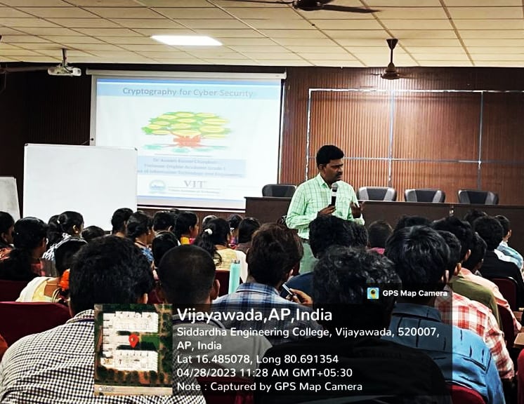 ch_aswanikumar's tweet photo. Guest lecture on Cryptpography for Cybersecurity at VR Siddhartha College of Engineering.
#cryptography
#guestlecture
#cybersecurity https://t.co/44tu2chPzK