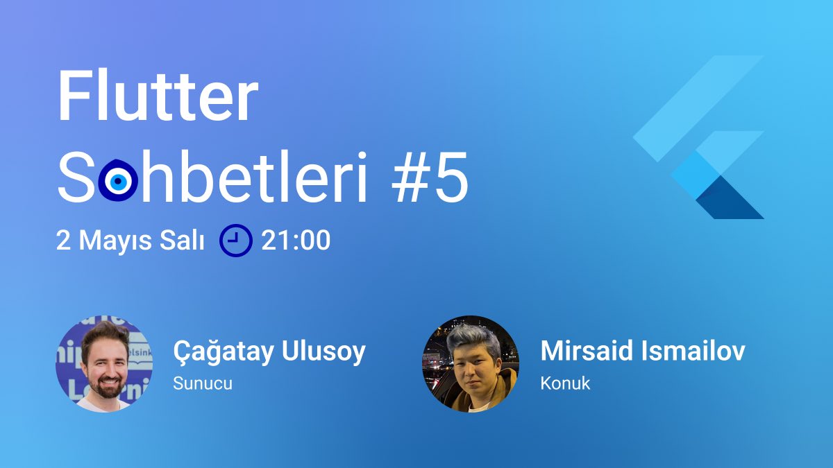 ulusoyapps's tweet image. @flutter_sohbet 5. bölüm konuğu Mirsaid İsmailov 🚀
@mirsaiddev 3 yıldır #Flutter ile mobil uygulama geliştiriyor. Startup firmalarında çalışma deneyimi ardından İngiltere'de kurduğu şirket ile TR ve Avrupa'da firmalara hizmet veriyor 💪