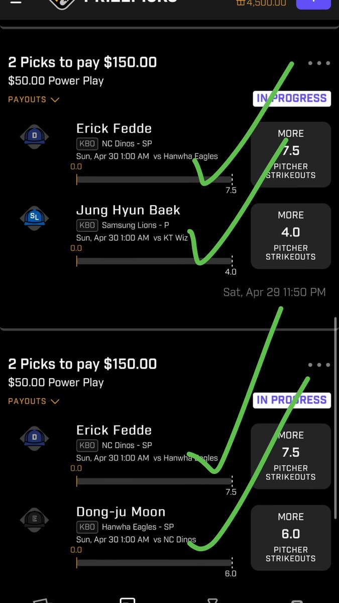 tedspicks's tweet image. what do you do when you win 5 bands on pp?? SWEEP KBO 2 HOURS LATER🍚✅✅✅🧑‍🍳 #kboprizepicks #prizepicklocks #PrizePicks #prizepickskbo #prizepickswinning