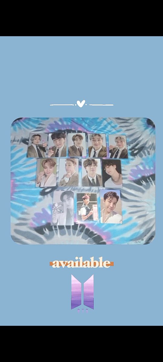 _vmint95's tweet image. ꒰ wts lfb ph ꒱ #vmintsells

ASSORTED BTS | Treasure PHOTOCARDS  strart@50php

💳: gcash
🚚: sco/ggx

dm if interested! 

🏷 bts proof standard POB rm jin suga hobi jimin tae Jk PC BE Butter