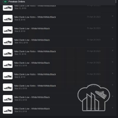 21 pair of Nike Dunk Low Pandas 🐼Doing what we do best. Thank you all who signed up. Kobe 4 protro 'Manbacita' dropping Monday so let's just call this one practice!! @joinslashh @InsomniaProxies @Sauceservers @aycdjake @KalevalaUtility @OniNotify @Stock_Notify @CookWithCSG