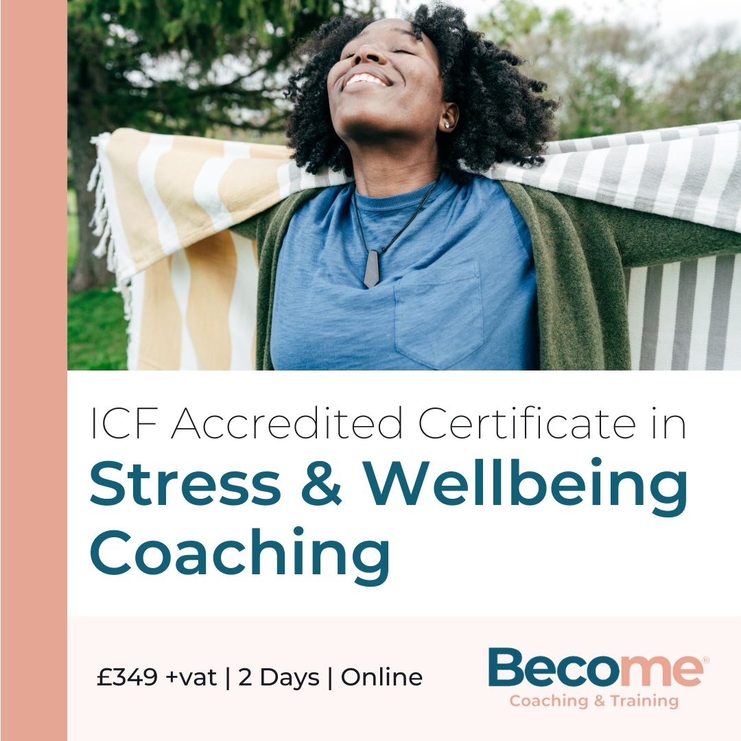 Elevate your skills in managing stress & promoting wellbeing with Become's Certificate in Stress & Wellbeing Coaching! 

Get 14 hours of Accredited Coach Training suitable for ACC or PCC renewal. 

 #becomecoaching #wellbeingcoach #ICFcoach #stressmanagement #coachtraining