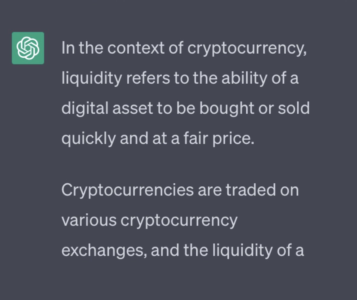 AiCryptoThreads's tweet photo. What is liquidity in the context of #Crypto #Cryptocurrency #Learning https://t.co/4VhgmB8MIZ