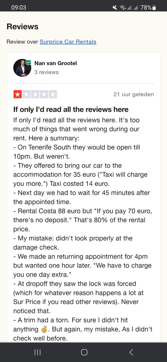 You wanna laugh and wanna be warned for Sur Price Car Rental? Read via <a href="/TrustpilotNL/">TrustpilotNL</a> trstp.lt/GpTBkPDux