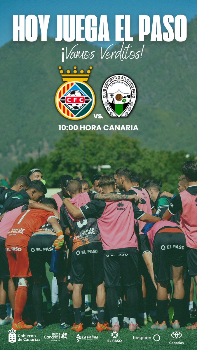 AtleticoPaso's tweet photo. S i e m p r e    c o n    u s t e d e s 💚🖤

Hoy te esperamos en la cantina del Estadio Municipal de El Paso para vivir la jornada 32 JUNTOS ⚽️

🔴 PPV: https://t.co/ykyuhAVfIg

#esnuestromomento #loqueelfuegonodestruye #cdatléticopaso https://t.co/IiUtq4ftbi