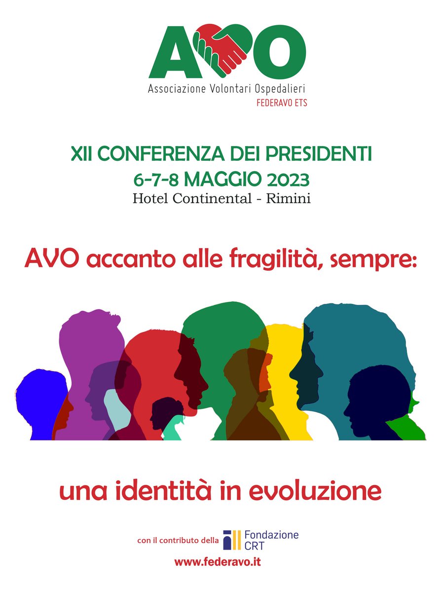 federavo's tweet photo. XII° Conferenza dei Presidenti 𝘼𝙑𝙊 d'Italia.  Saremo oltre 200 persone che si confronteranno per crescere insieme dando insieme nuove energie alla nostra amata Associazione.
#AVO #FEDERAVO #volontariato #associazionevolontariospedalieri 
 #terzosettore https://t.co/wPdXUtYfS6