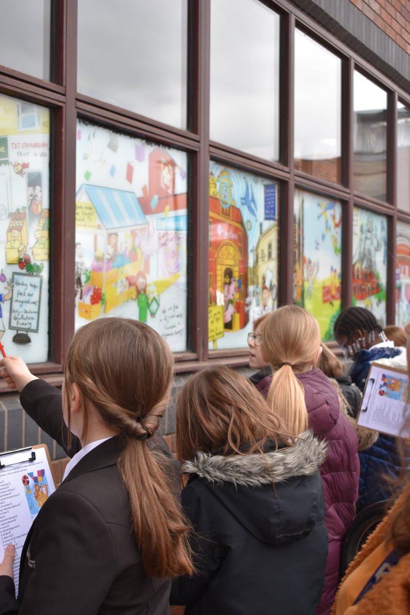 PhilShepp's tweet photo. The artwork I created for Mexborough Library was unveiled yesterday by local MP @Ed_Miliband. The mural is based on ideas and designs from children at six schools, who all came along for the launch. Thanks to @DoncasterDCLT #ExploringCulture @DoncasterLib https://t.co/ibs1Scsy3N
