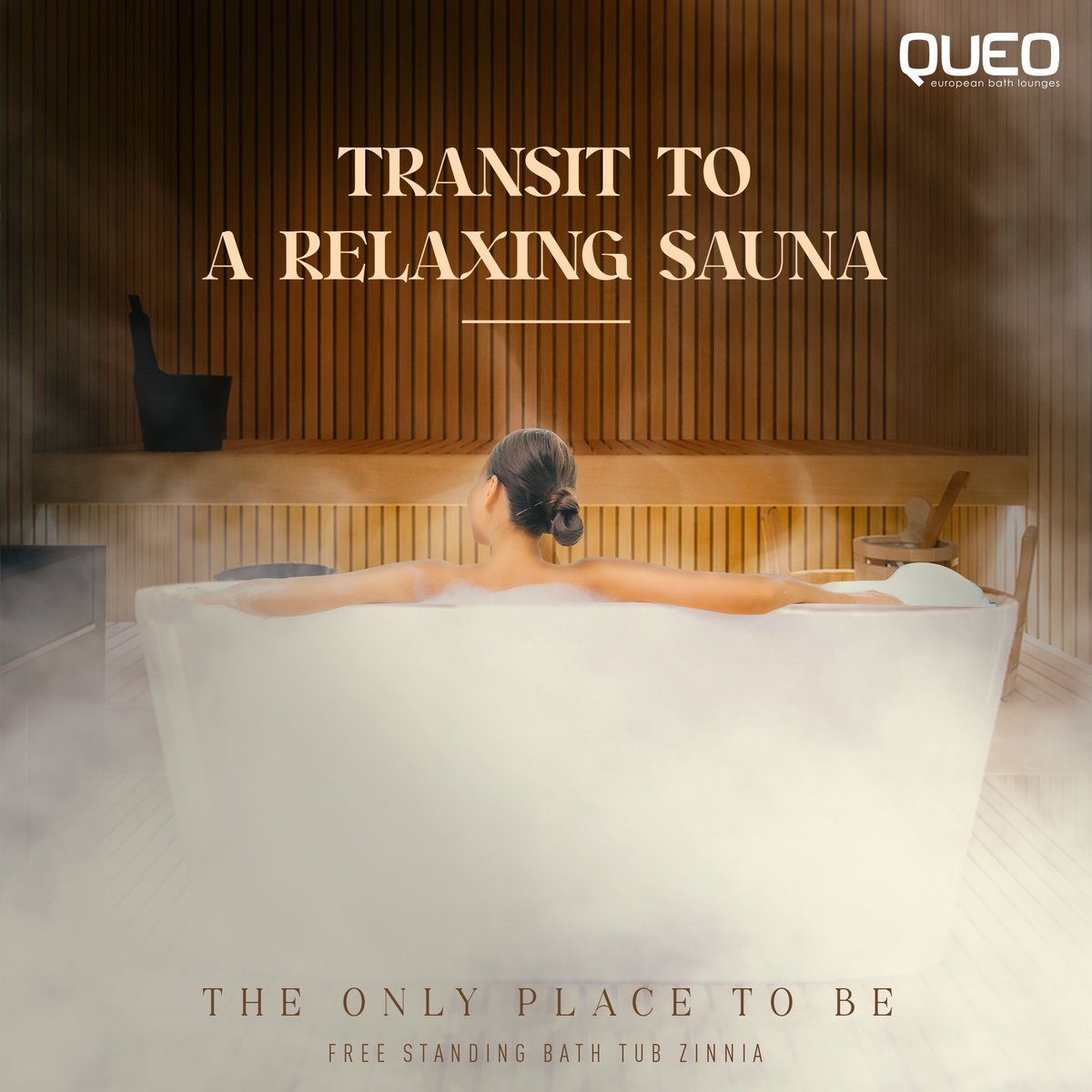 Bring the serenity of relaxing European Saunas to your bath lounge.
Relax & Revive in Queo's Zinnia Bathtub 
.
.
#TheOnlyPlaceToBe

#Queo #QueoBathrooms #FreeStandingBathTub #Zinnia #BathLounge #LuxuryBathroomsByQueo #Luxury #LuxuryLifestyle