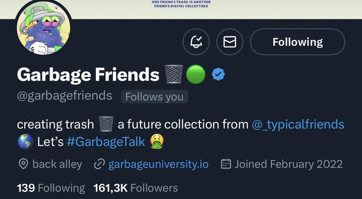 Im ready to be followed by Garbage Friends <a href="/garbagefriends/">Garbage Friends ♻️</a> <a href="/_typicalfriends/">Typical Friends 🌎</a> #GarbageUniversity #GarbageTalk