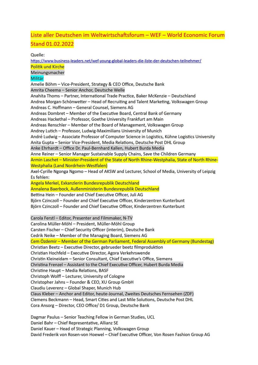 rosenbusch_'s tweet photo. Eine Liste der deutschen Mitglieder des WEF. Um das Ausmaß zu sehen.

Stand 01.02.2022:

Quelle: 

https://t.co/Zk73pEzZzL

Dank an R. Jedele.

https://t.co/k2nsVal51M https://t.co/ToS7JHFJwP