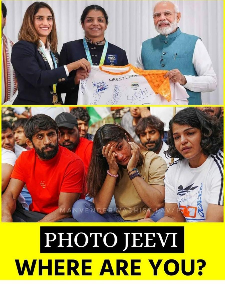 AAPHaryana's tweet photo. PM Modi,

मन की बात नहीं, 
बेटियों को न्याय दिलाने की बात कीजिए।

कब करेंगे दुराचारी बृजभूषण को गिरफ़्तार?

#Arrest_BrijBhushan_Now https://t.co/URLLfr2qG1