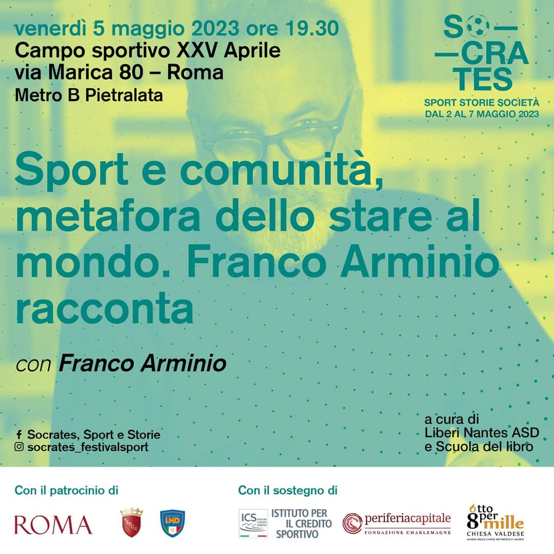 libnantes's tweet photo. @francoarminio per il festival  Socrates. Sport Storie Società 
Venerdì 5 maggio | ore 19.30 | campo sportivo XXV Aprile
Ingresso libero fino a esaurimento posti
#Sport #poesia #Roma https://t.co/DM5K3yU2xV