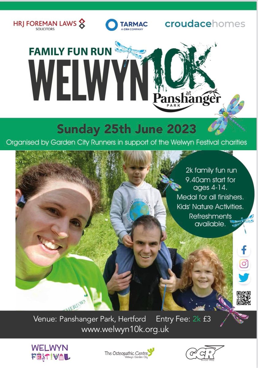 Entries for our 2km family fun run are now open!! 

Starting shortly after our main race, the family fun run is open to anyone aged 4-14, with a medal for all finishers.  Refreshments available. 
Enter the junior race now at my.raceresult.com/235110/registr…