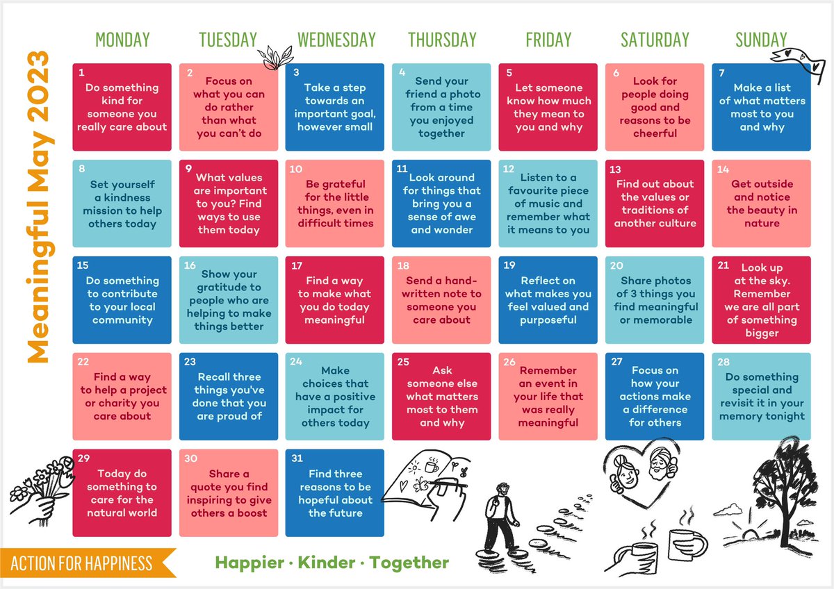 We can't control what happens around us, but we can choose how we respond. Join us for Meaningful May and focus on the things that matter ❤️ actionforhappiness.org/meaningful-may #MeaningfulMay