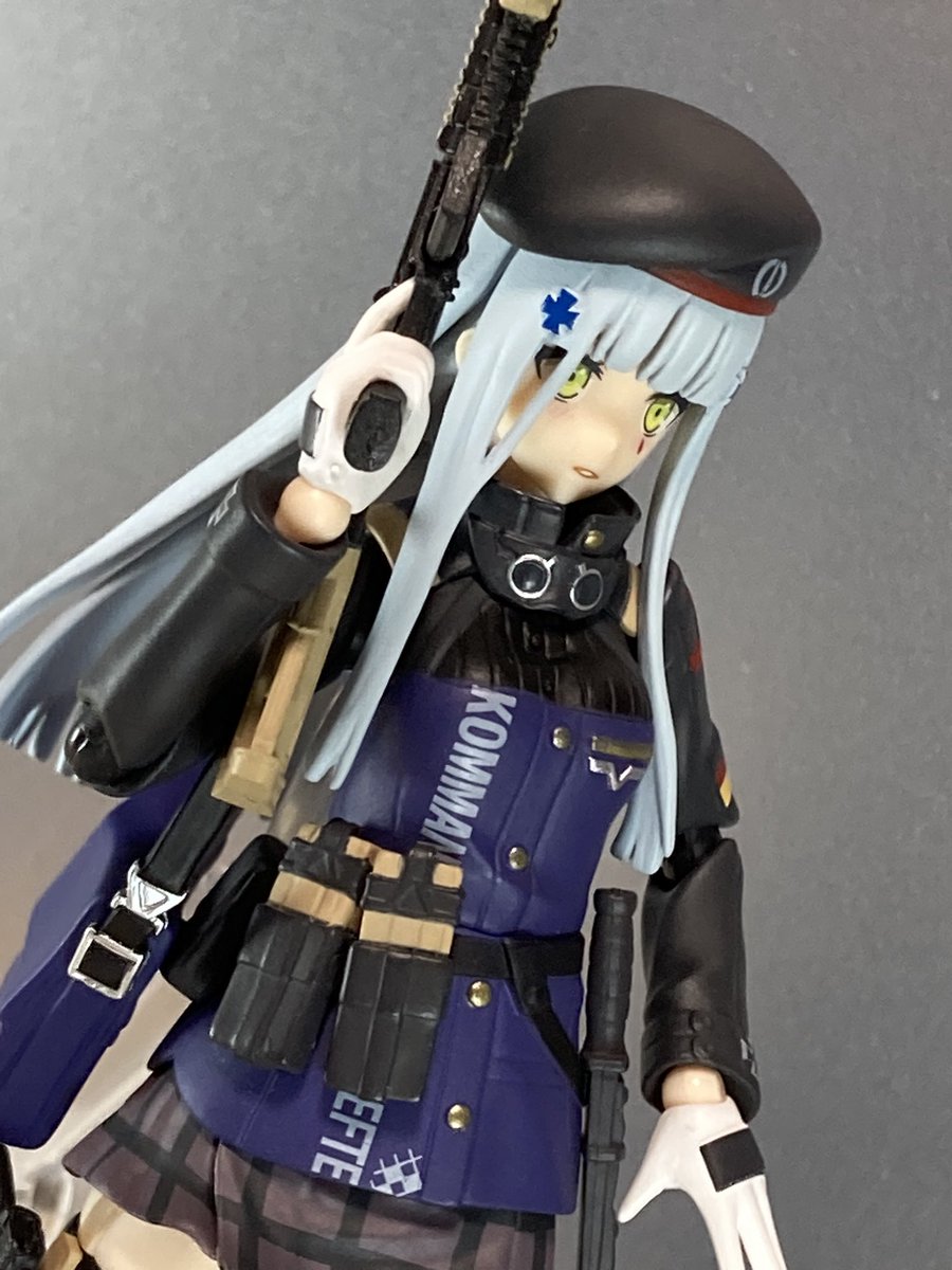 HK416(少女前線|ドルフロ) 「figma 416、サイレンサーとマガジンは着脱可、拳銃はホルスターから抜ける」|monolithのイラスト