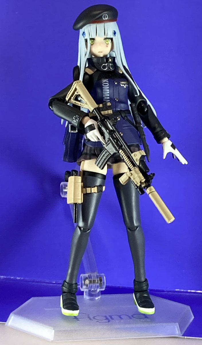 HK416(少女前線|ドルフロ) 「figma 416、サイレンサーとマガジンは着脱可、拳銃はホルスターから抜ける」|monolithのイラスト