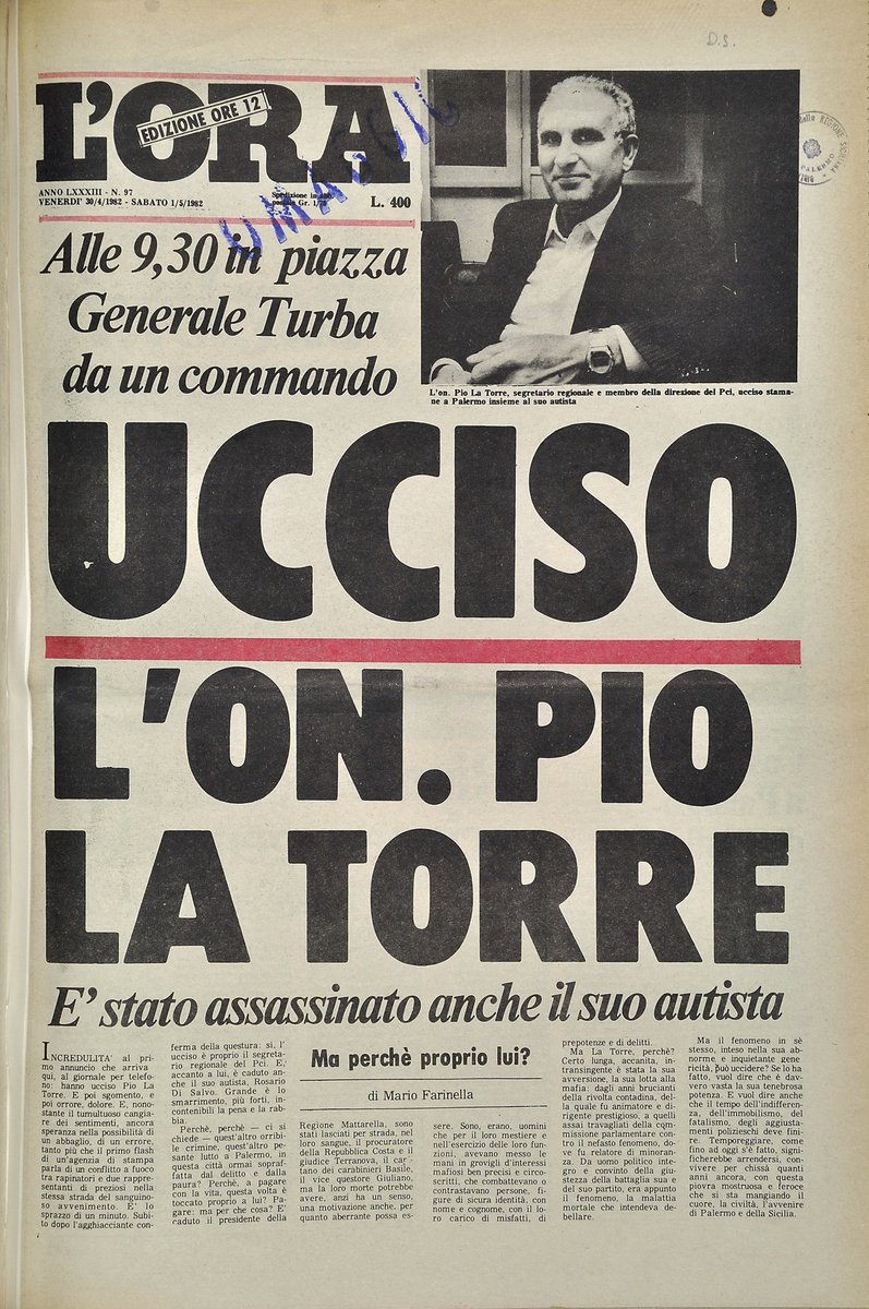 #30aprile 1982
La #mafia uccide Pio La Torre

Ma perché proprio lui?
(già...)

Per non dimenticare
#PioLaTorre
#lamafiaunamontagnadimerda 
#peppinoimpastatato