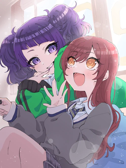 営業コミュでかわいかったあまみみ… #シャニマス #大崎甘奈 #田中摩美々
