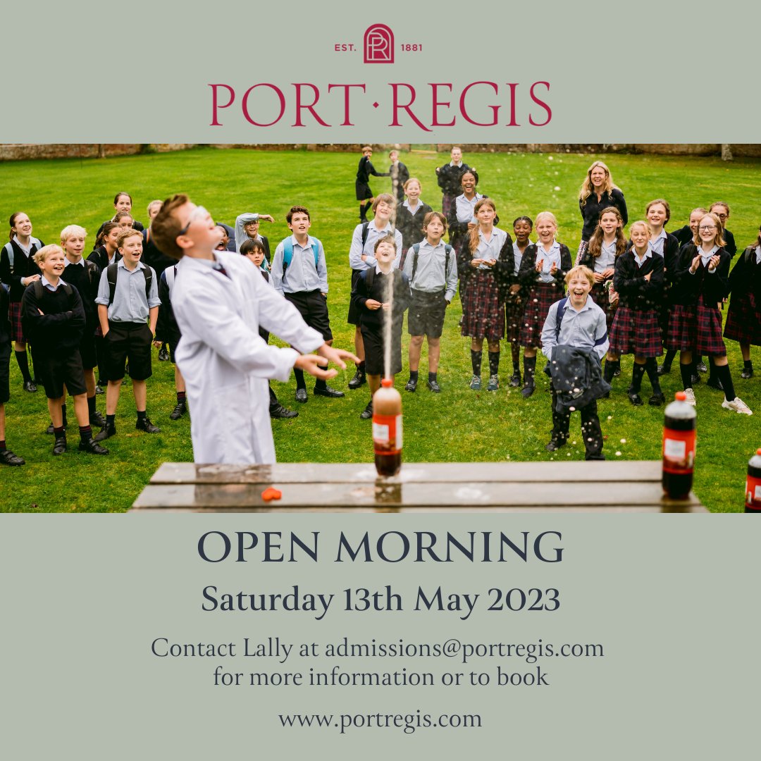PortRegisSchool's tweet image. Join us on our next Open Morning Saturday 13th May. Experience Port Regis in action; see our school grounds, hear from our staff and pupils, ask questions that matter most to you and get a true feel for our unique community #dorsetschools #wiltshireschools