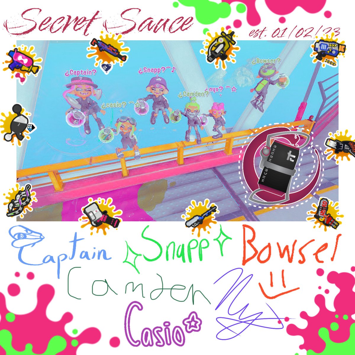 SecretSauceSPL's tweet photo. Meet Secret Sauce! (a proper intro this time
☆
Captain - Captain, Skirmish/Feeder
Nyx - Co-Captain, Backline/Skirmish
Camden - Midline Slayer
Bowser - Frontline Flex
Casio/Mars - Frontline Slayer
Snappdrago - Backline/Midline
☆
Founded on January 2nd, 2023! https://t.co/ji5x68Wwxn