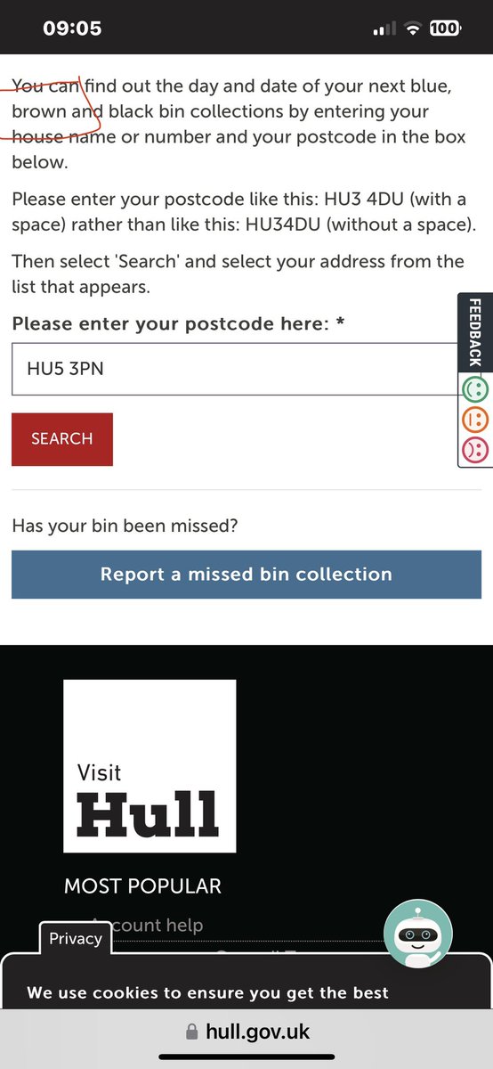 AllyW's tweet photo. @Hullccnews In anticipation of our first big brown bin, website doesn’t make it clear which date it can be collected? Can you revise website info please? https://t.co/OQ206qZbOT