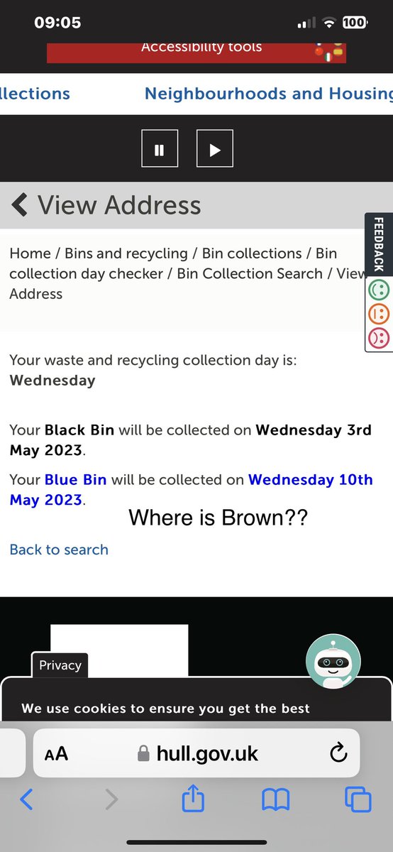 AllyW's tweet photo. @Hullccnews In anticipation of our first big brown bin, website doesn’t make it clear which date it can be collected? Can you revise website info please? https://t.co/OQ206qZbOT