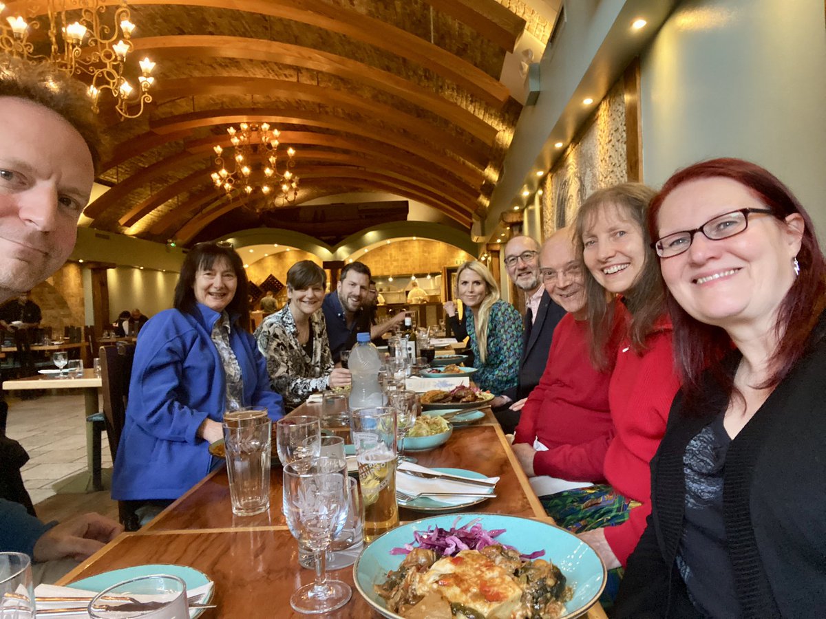 KeldEnsemble's tweet photo. Keld social at EV restaurant yesterday evening. Good food, drinks, conversation - &amp; music distributed for practising too! 🎻 🎶 https://t.co/CWfmsSUxIM