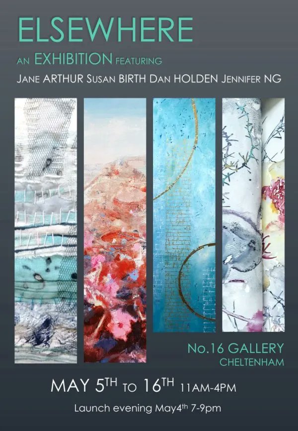 Elsewhere: Sixteen Gallery, Cheltenham - 5th to 16th May

Four Yew Trees Artists will exhibit at Sixteen Gallery in May and are looking forward to taking their artwork to Cheltenham and meeting a whole new set of visitors!

More here: glos.info/whats-on-art-i…

@susanbirthArt
