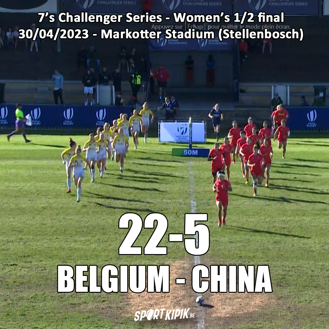 Magnifiques BelSevens 🇧🇪, qui restent dans la course à la qualification pour les World Series grâce à leur victoire contre la Chine 🇨🇳 (22-5) en dem de la 2e manche des #7sChallengerSeries en Afrique du Sud ! 
Finale contre l'Afrique du Sud ou la République Tchèque (13h33).