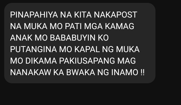 Sofyy1924's tweet photo. Hindi mkaturangang paniningil ng mga OLA. 
SHUT DOWN ILLEGAL AND ABUSIVE OLA

#FightOnlineLoanSharks
#UOVM @senatePH @IdolRaffyTulfo @WinGatchalian74 @SenGracePOE @Cynthia_Villar https://t.co/BkNYyA4Xek