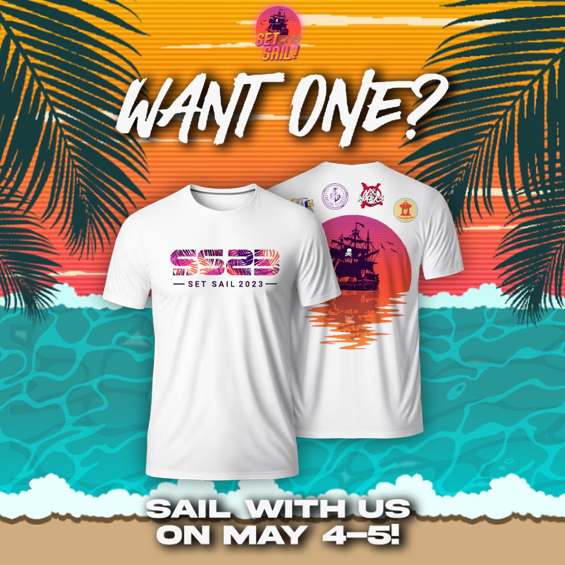 SetSail2023's tweet photo. At last! The mighty sailors who will be able to climb the top of the leaderboard can get sticker packs, tote bags, water flasks, and your very own jersey. The time is ticking, quest is nearing, tempest is roaring - are you ready to sail brimming with zing? https://t.co/FtD0lJqLzl